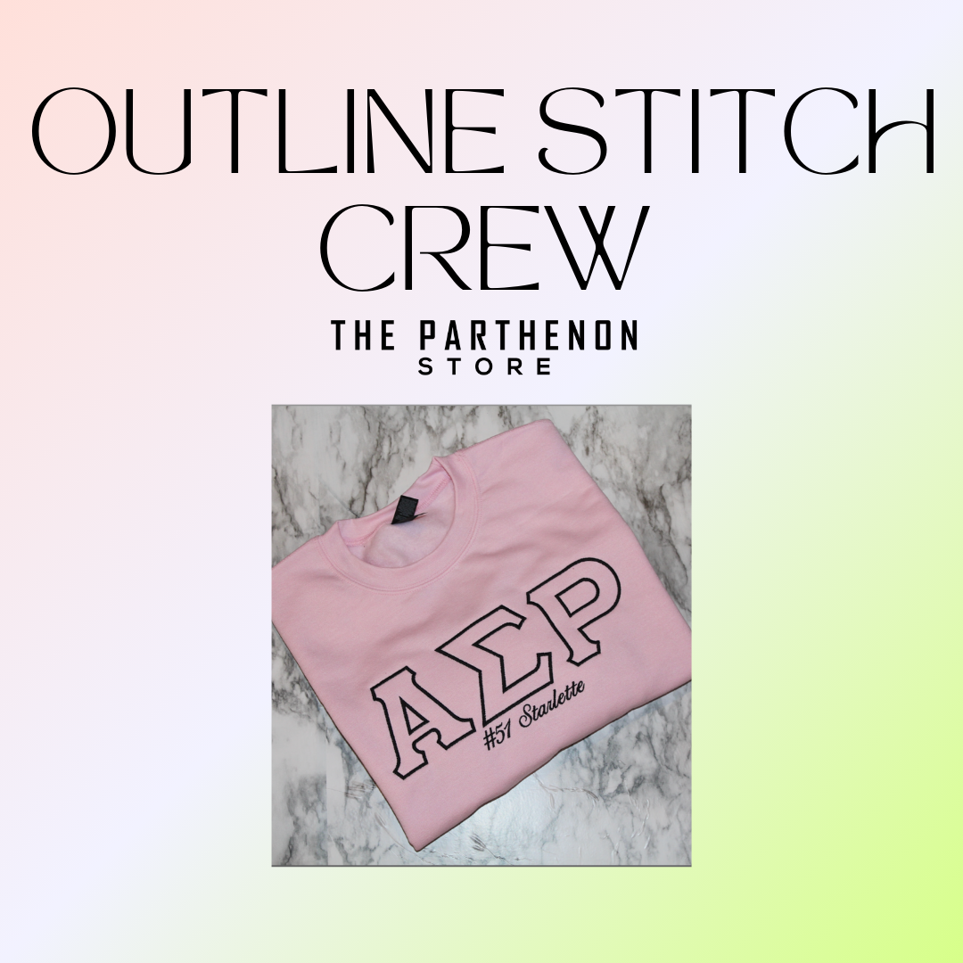 Standard Letters Outline Stitched Crewneck